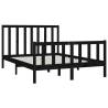 Black Solid Wood Bed Frame 120x200 cm - Timeless Design