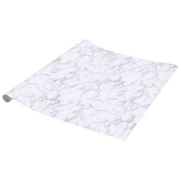 Self-Adhesive Marble White Furniture Stickers | 90x500 cm PVC