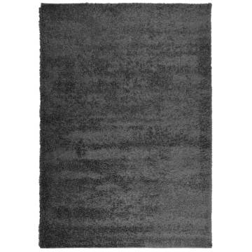 Shaggy Rug High Pile Modern Anthracite 140x200 cm – Hipomarket