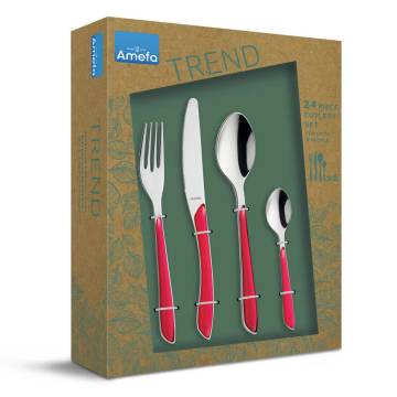 Amefa Eclat Raspberry 24-Piece Cutlery Set - Colorful Dining