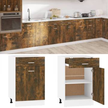 Drawer Bottom Cabinet Smoked Oak - Stylish Storage Solution