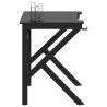 Gaming Desk with K Shape Legs - Black 90x60x75 cm