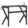 Gaming Desk with K Shape Legs - Black 90x60x75 cm