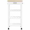 Kitchen Trolley MONZA - Solid Pine Wood Storage Solution