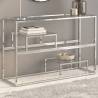 Console Table Silver Stainless Steel and Tempered Glass Colour silver Quantity in Package 1 Material glass 