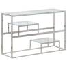 Stylish Silver Console Table | Stainless Steel & Glass