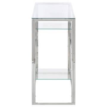 Stylish Silver Console Table | Stainless Steel & Glass