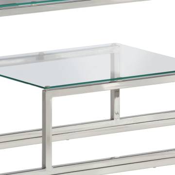 Stylish Silver Console Table | Stainless Steel & Glass