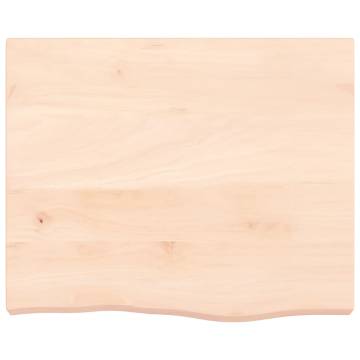 Solid Wood Bathroom Countertop 60x50 cm - Untreated Oak