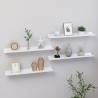 Wall Shelves 4 pcs High Gloss White 60x9x3 cm Colour high gloss white Size 60 x 9 x 3 cm Quantity in Package 4 Number of Pieces 1 