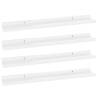 Stylish High Gloss White Wall Shelves - 4 pcs