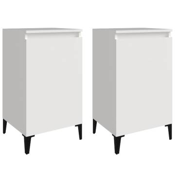 Bedside Cabinets 2 pcs High Gloss White | Stylish & Durable