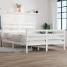 Bed Frame Solid Wood Pine 140x200 cm White Colour white Size 140 x 200 cm 