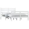 Solid Wood Pine Bed Frame 140x200 cm - Elegant White Design