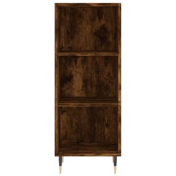 Stylish Highboard in Smoked Oak - 34.5x32.5x180 cm