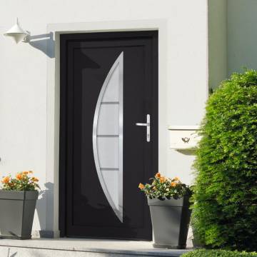 Front Door Anthracite 88x200 cm PVC - Secure & Stylish Entry