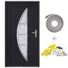 Front Door Anthracite 88x200 cm PVC - Secure & Stylish Entry