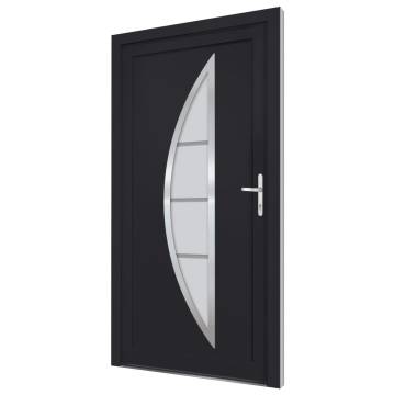 Front Door Anthracite 88x200 cm PVC - Secure & Stylish Entry