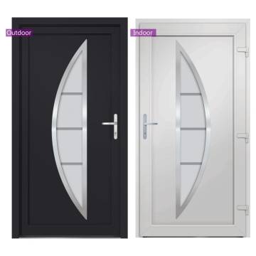 Front Door Anthracite 88x200 cm PVC - Secure & Stylish Entry