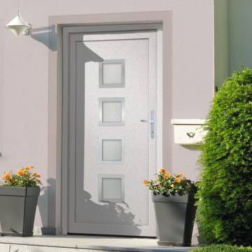 Front Door White 108x200 cm PVC | Enhance Your Home's Security