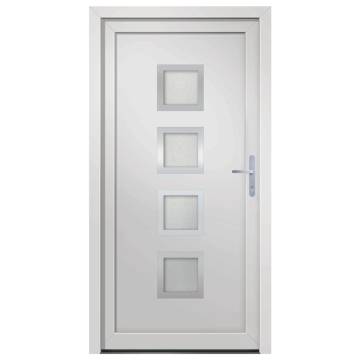 Front Door White 108x200 cm PVC | Enhance Your Home's Security