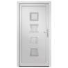 Front Door White 108x200 cm PVC | Enhance Your Home's Security