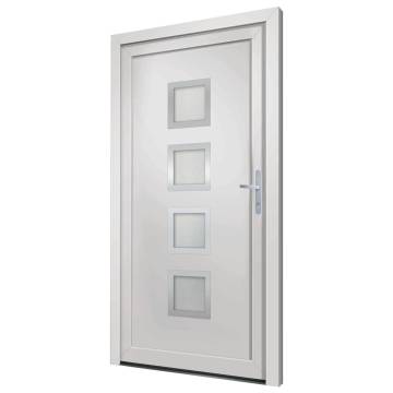 Front Door White 108x200 cm PVC | Enhance Your Home's Security