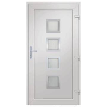 Front Door White 108x200 cm PVC | Enhance Your Home's Security