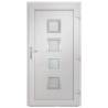 Front Door White 108x200 cm PVC | Enhance Your Home's Security