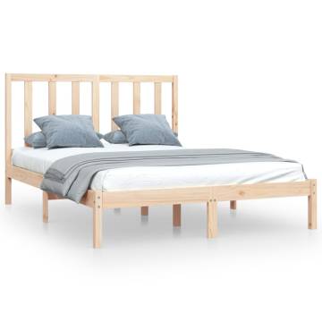 Solid Wood Pine Bed Frame 140x200 cm - Timeless Design