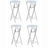 Bar Tables 4 Pcs with MDF Tabletop - Space-Saving White Design