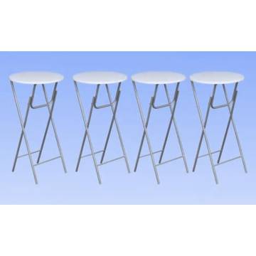 Bar Tables 4 Pcs with MDF Tabletop - Space-Saving White Design