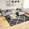 Shaggy Rug High Pile Modern Black and Cream 240x240 cm Colour black and cream Size 240 x 240 cm 