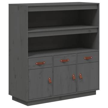 Highboard Grey 100x40x108.5 cm | Solid Pine Wood Storage