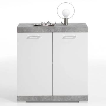 FMD Dresser with 2 Doors - White & Concrete | Hipomarket