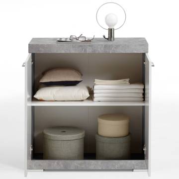 FMD Dresser with 2 Doors - White & Concrete | Hipomarket