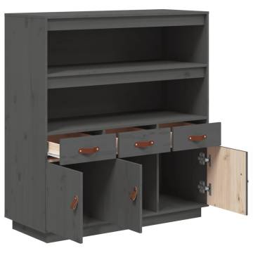 Highboard Grey 100x40x108.5 cm | Solid Pine Wood Storage