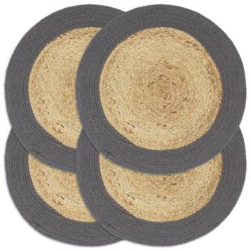 Handwoven Placemats Set - Natural & Anthracite - 4 pcs | HipoMarket