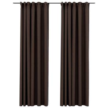 Linen-Look Blackout Curtains 140x245cm - Taupe (2 pcs)