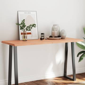 Live Edge Table Top - Light Brown Solid Oak Wood - 140x60cm