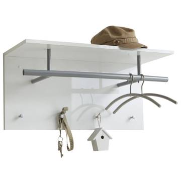 FMD Wall-mounted Coat Rack - High Gloss White | Hipomarket