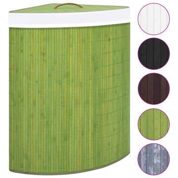 Bamboo Corner Laundry Basket Green 60L - Stylish Storage