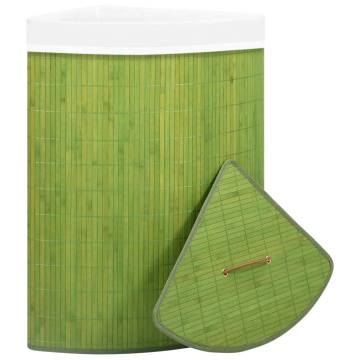 Bamboo Corner Laundry Basket Green 60L - Stylish Storage