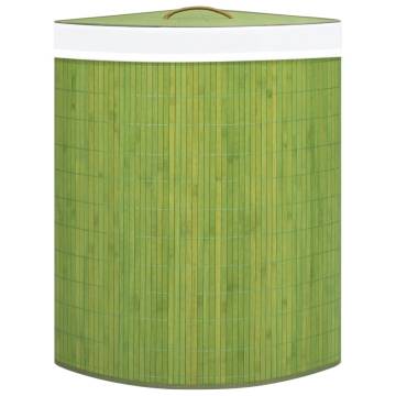 Bamboo Corner Laundry Basket Green 60L - Stylish Storage