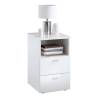 FMD Bedside Table with 2 Drawers Shelf High Gloss White Colour high gloss white Quantity in Package 1 