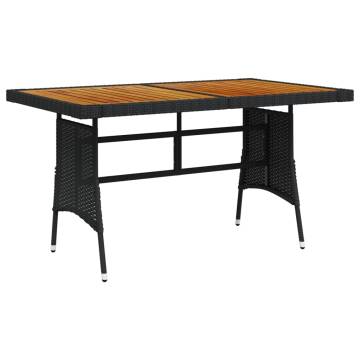 Garden Table Black 130x70 cm - Elegant & Durable Outdoor Dining