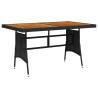 Garden Table Black 130x70x72 cm Poly Rattan & Solid Acacia Wood Colour black Size 130 x 70 x 72 cm Quantity in Package 1 