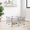 8-Panel Pet Cage with Door Black 35x35 cm Steel Size 4.3 cm Model 8-panel with door 