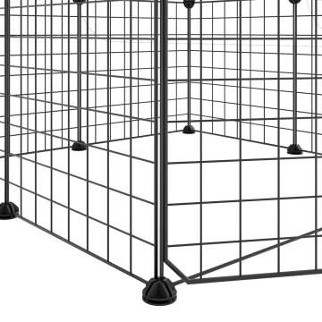 8-Panel Pet Cage with Door - Spacious & Durable Black Cage