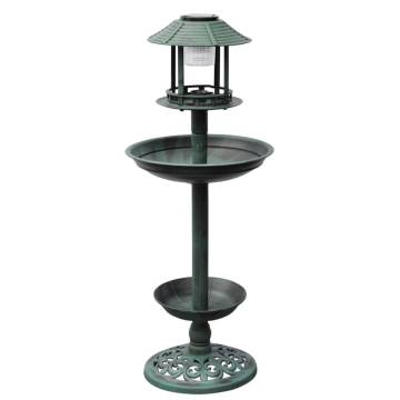 Bird Bath/Feeder with Solar Light - Garden Decoration